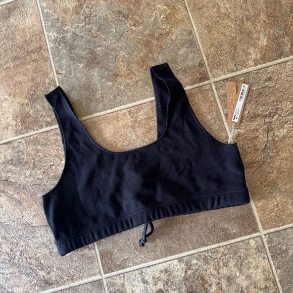 Skims Cotton Fleece Bralette Onyx Size Medium - Picture 3 of 12